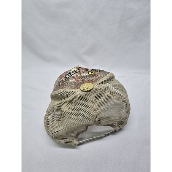 ED HARDY Snapback Trucker Hat Gold Glitter Skull Mesh Cap- Y2K STYLE- Unisex - Picture 7 of 9